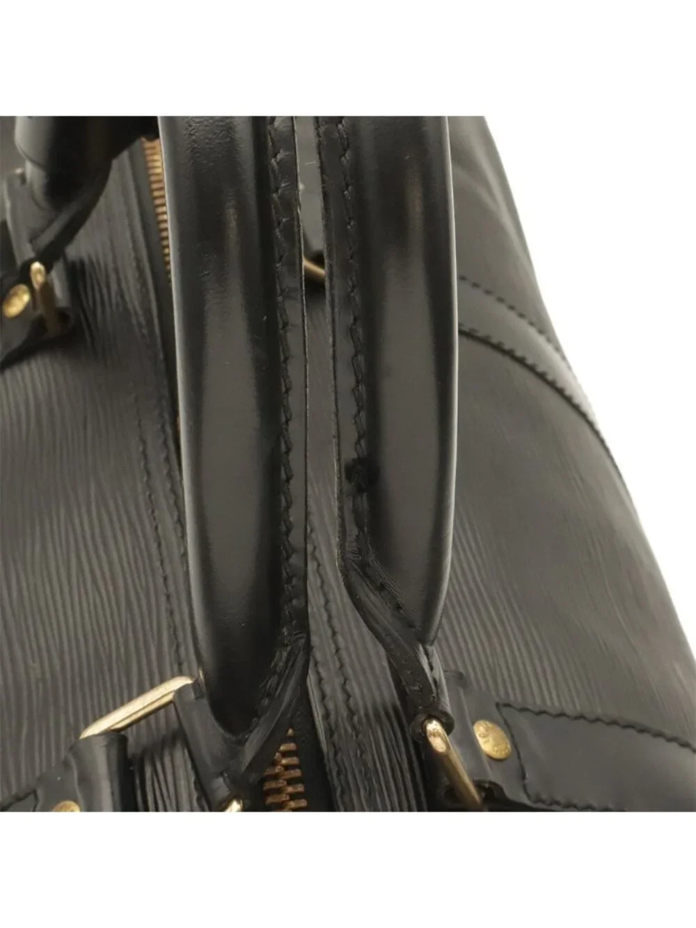 Louis Vuitton Epi Keepall 50 Boston Bag Purse Leather Noir Black Gold